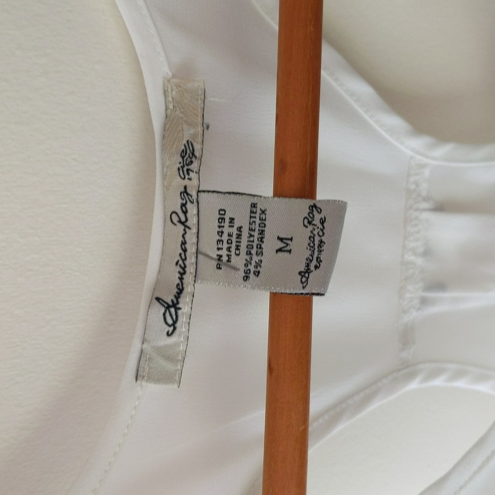American Rag Racerback Tank Top Size (M) White Sleeveless Blouse - Picture 4 of 8
